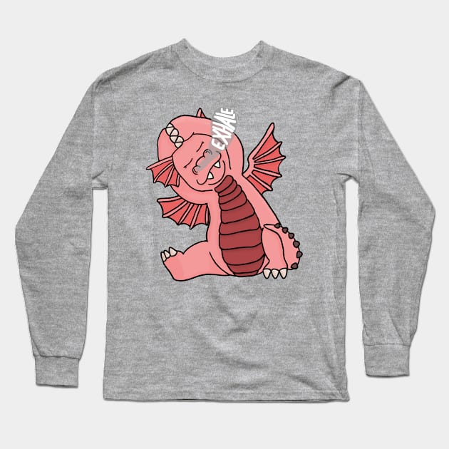 Yoga Breathe Baby Dragon Long Sleeve T-Shirt by Winging-It